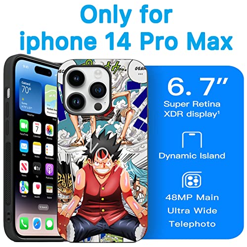Tnoltk 3D Iph 14 Pro Max Case Anime Motion Anime Phone Case Shockproof Soft Tpu Anti-Scratch Non-Slip Japanese Manga Case For Iph 14 Pro Max 6.7 Inch #TOP2