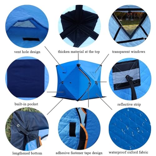 Carpa de Pesca en Hielo para 3-4 Personas, Resistente y Rápida miniatura 7