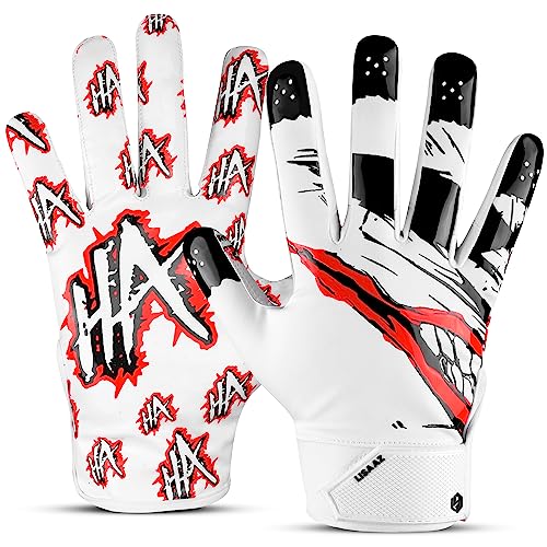 Lisaaz Football Gloves Skin Fit Tight-Stylish Youth Football Gloves Tacky Football Gloves Men | Football Gloves For Kids 8-12 Top Notch Football Receiver Gloves In Adult/Football Gloves Youth Sizes #TOP1