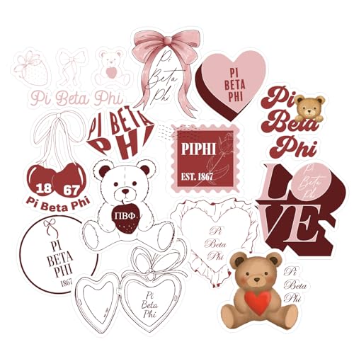 Pi Beta Phi - Sticker Sheet - Teddy Bears and Sisterhood Love Theme