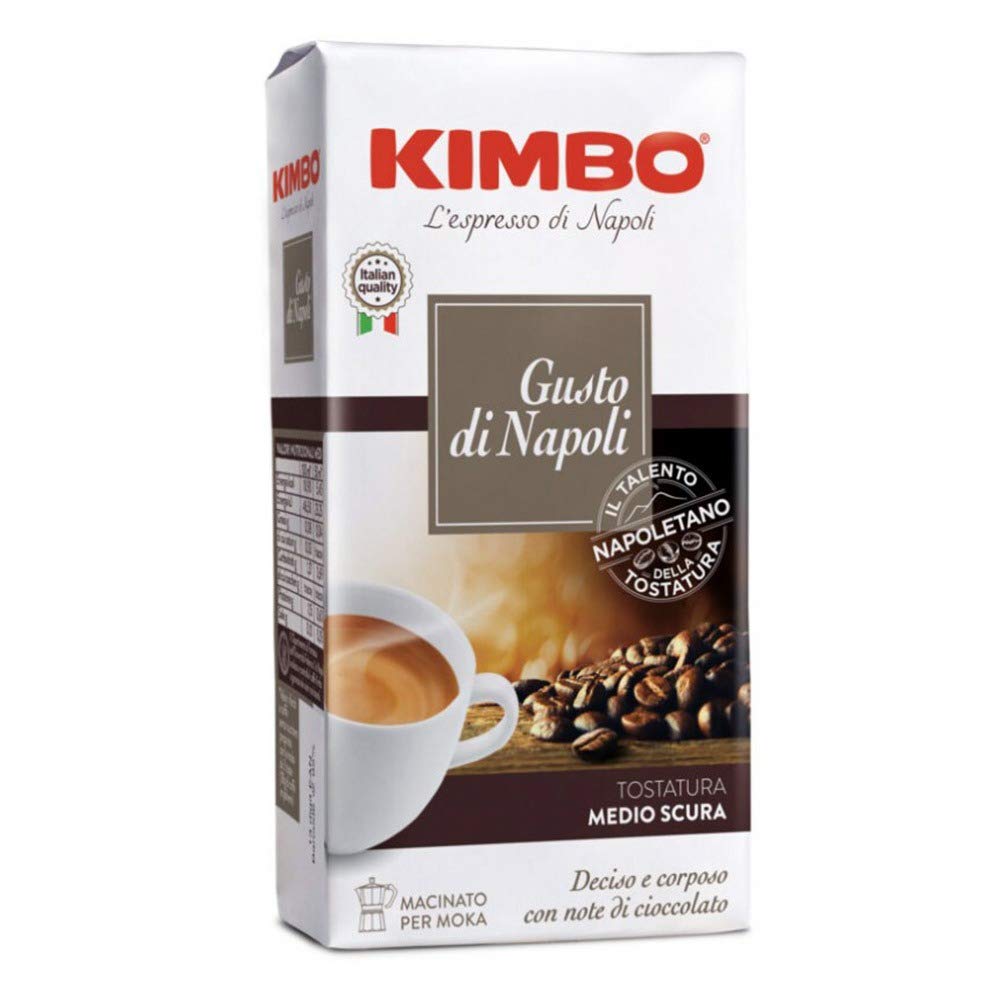20x KIMBO Il Caffè di Napoli Gusto di Napoli Kaffee gemahlen Italienisch Espresso 250g entschlossen und vollmundig mit Noten von Schokolade gemahlener Kaffee für Moka