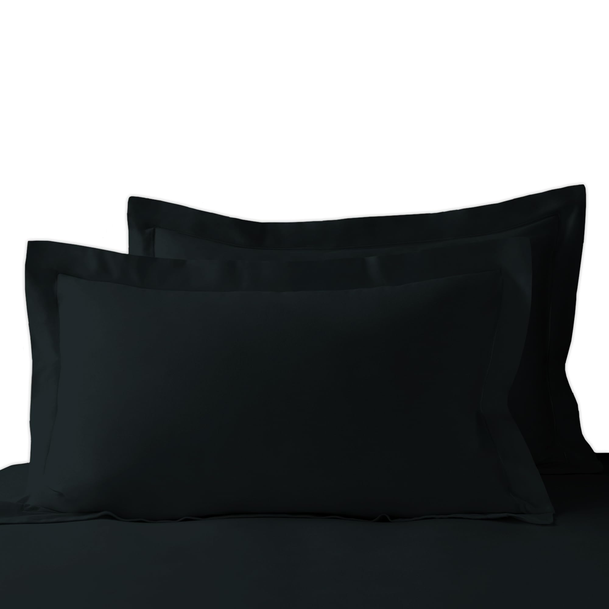 Pizuna Luxurios Cotton Pillow Cases 2 Pack Black 50x75cm, 1000 Thread Count Long Staple Combed Cotton Thick Pillow Cover