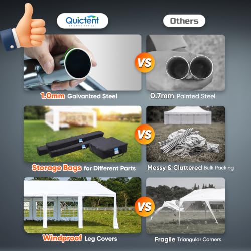 Image of Quictent Premium 13x26 Reinforced Heavy Duty Party Tent with 3 Storage Bags