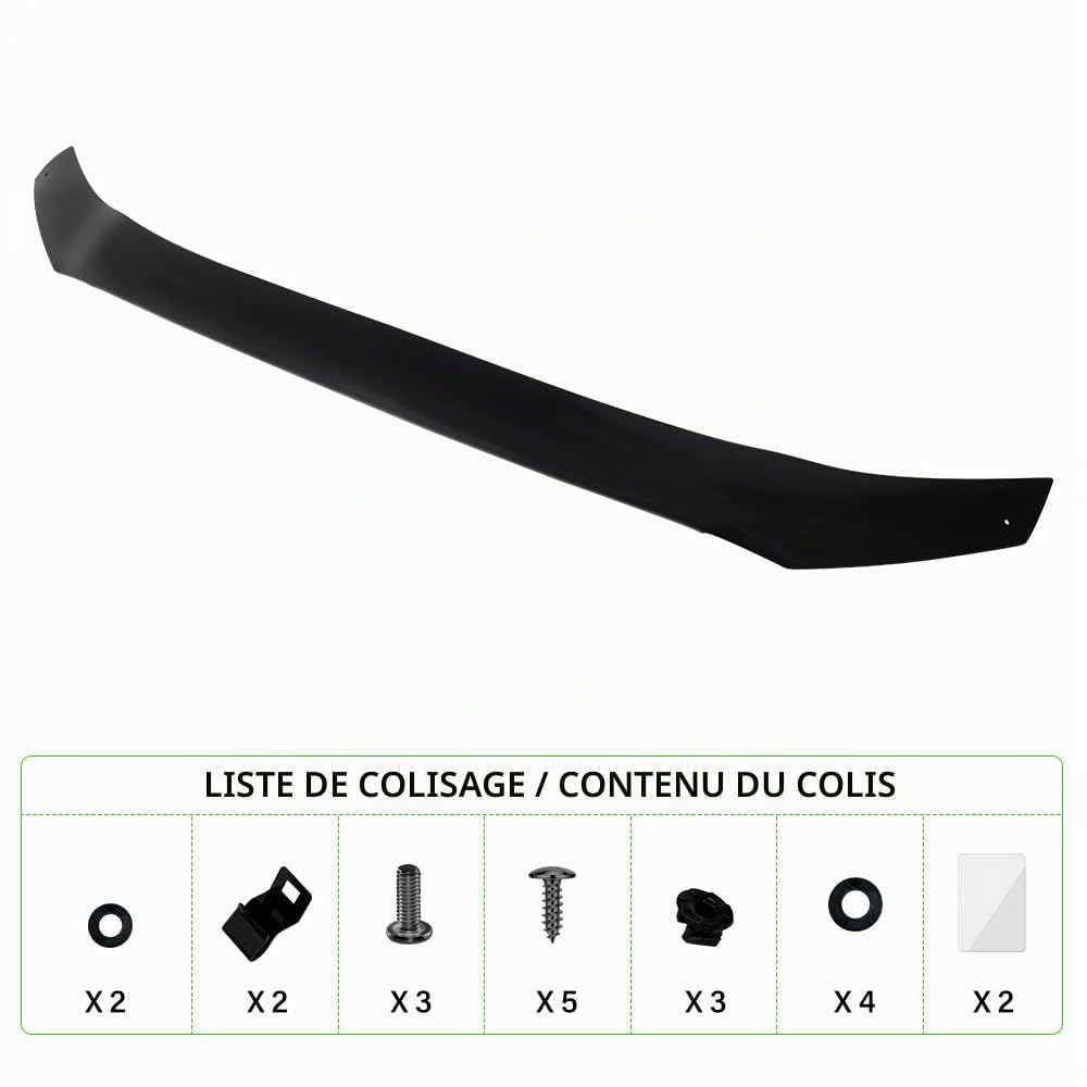 Protection de capot pour Toyota Hilux 2005-2011 Life Sol Executive - Toutes les cabines - Déflecteur de capot - Accessoires pickup - Acrylique PMMA - Résistant aux UV - Résistant aux