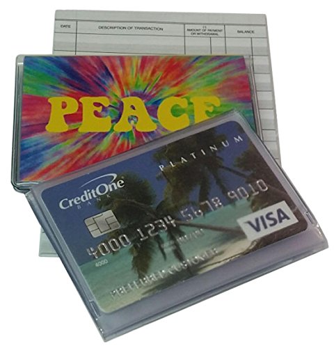 RFID Protected Tie Dyed Peace Debit Card Holder with Debit Register & Photo Insert