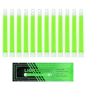 MediTac Green Glow Sticks – Premium Bright 6” Snap & Light Sticks – 12 Hour (12 Pack)