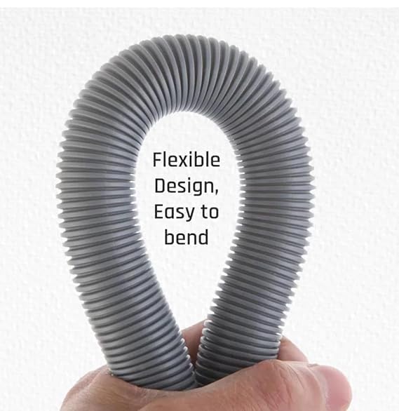 Image of Front Load Washing Machine Outlet Drain & Extension Pipe .Multiple size (1.5 Meter, 2 Meter, 3 Meter,5 Meter) Grey (2 Meter)