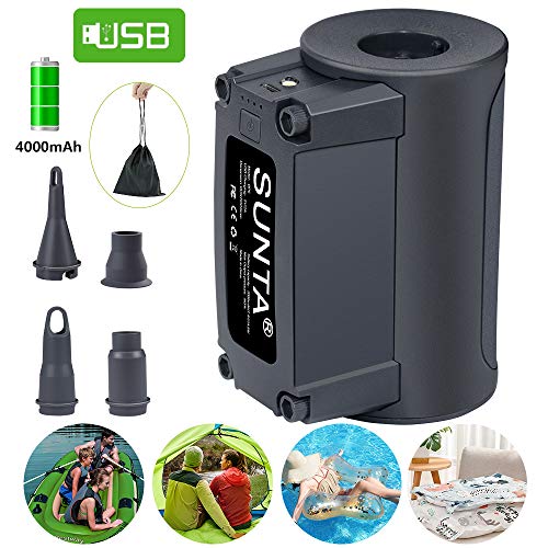 Suntapower Bomba de Aire Eléctrica Portátil para Inflar y Extraer el Aire para Las Esteras Flotantes Anillos de Natación Colchones de Aire Bolas de Yoga