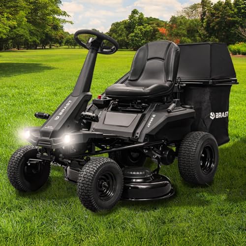 BRAST Benzin Rasentraktor Aufsitzmäher | 9,2 kW (12,5 PS) | Elektrostart | XXL Schnittbreite 98cm...