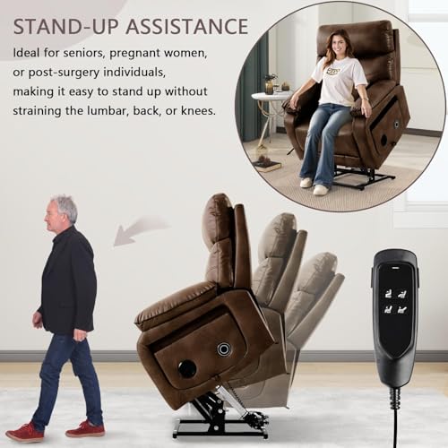 Image of Recliner Sofa Chair | Reclining Chair with Adjustable Backrest & Footrest | Premium Fabric, High Density Foam Perfect for Living Room Color Ochare