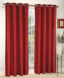 Stylemaster Tribeca 56 by 95-Inch Faux Silk Grommet Panel, Crimson