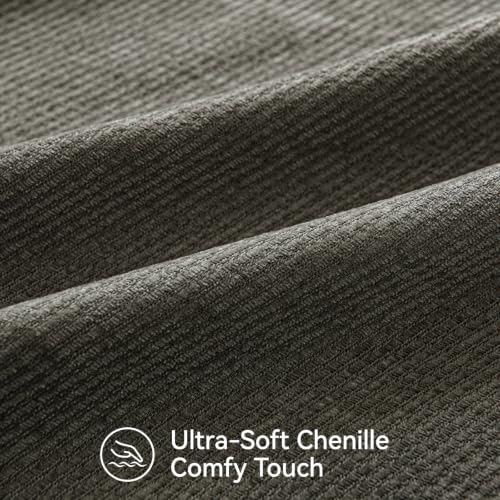Image of a moment Pack of 2 Decorative Chenille Throw Pillow Covers with Twill Cushion Covers for Sofa Living Room Couch Bed 16x16 Inch Dark Gray