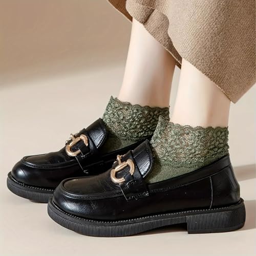 Autumn And Winter Lace Warmer Socks, Women'S Fashion Winter Warm Plush Socks With Lace Trim Home Floor Socks4