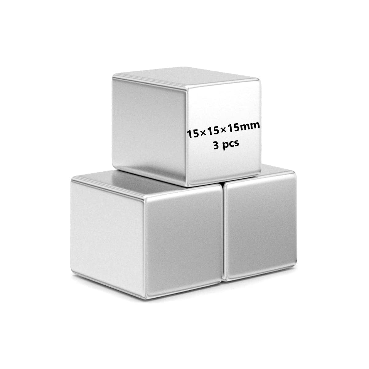REALTH Neodymium Square Magnets Cube 0.6'' 3 Pack