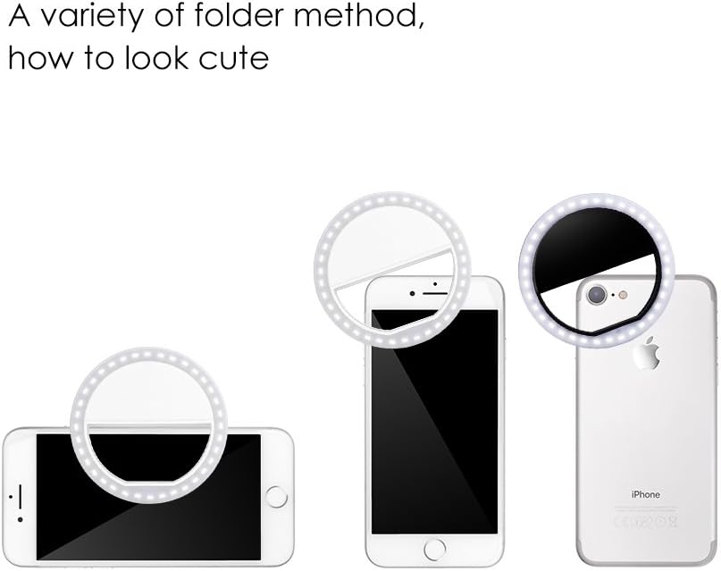 XCSOURCE White Universal 36 LED Selfie Enhancing Dimmable Cellphone Camera Ring Flash Fill-in Light 3 Brightness Levels for Smartphones iPhone Samsung Galaxy DC694
