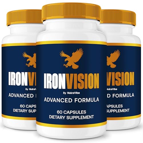 (3 Pack) Iron Vision Capsules – IronVision Premium Eye Health Supplement | Natural Ingredients for Clear, Healthy Eyes, Comfort & Vision Support | Easy-to-Take Pills, Non-Habit Forming (180 Capsules)
