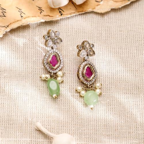 Image of Rubans AD Zircon Designer Drop Necklace Set for Women Stylish