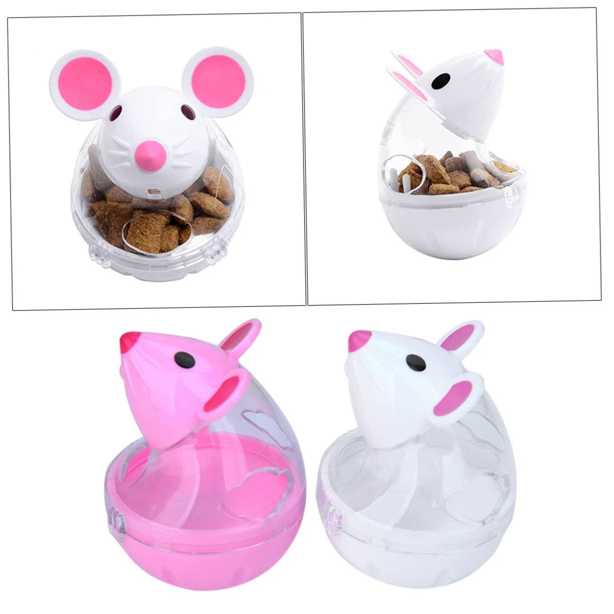 VANZACK 6stücke Katzenfütterungsspielzeug Interaktiver Snackspender Im Mausdesign Automatische Leckage- Für Katzen Und Hunde Farben Fördert Und Fressen