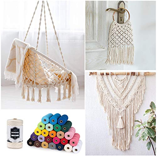 Winema 4Mm X 109Yards 100% Natural Cotton Macrame Cord, 100% Natural Cotton Macrame Rope, 4 Strand Twisted Cotton Cord For Wall Hanging, Plant Hangers, Diy Crafts Knitting, Decorative Projects (Cream) #TOP7