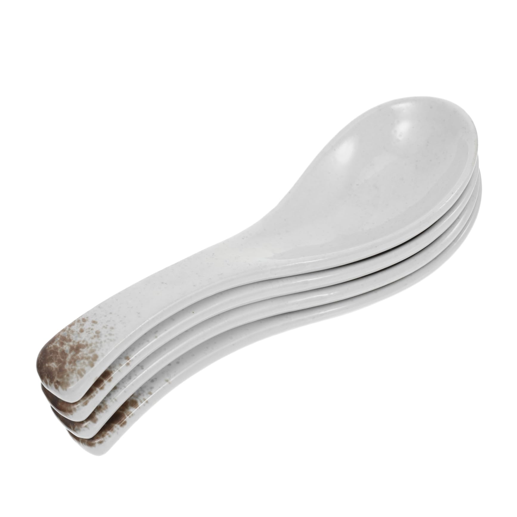 Cabilock 4Pcs Vintage Ceramic Spoons Set Retro Chinese Style Tableware for Soups Desserts and Meals Easy to Clean Ceramic Material for Home Gatherings