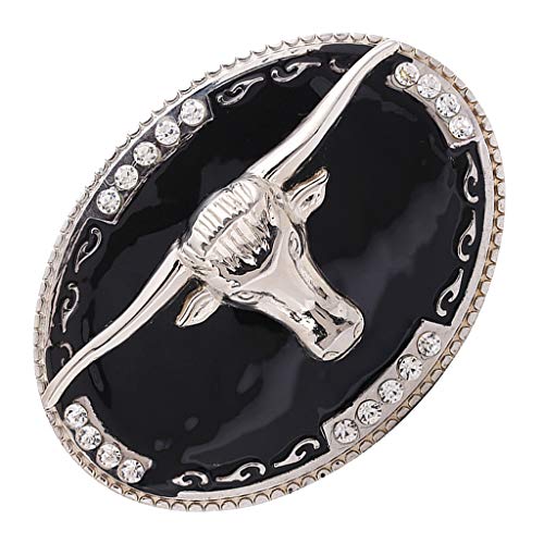 oshhni Acessórios para Cintos para Calças de Ganga de Strass Western Rodeo Longhorn Bull Belt