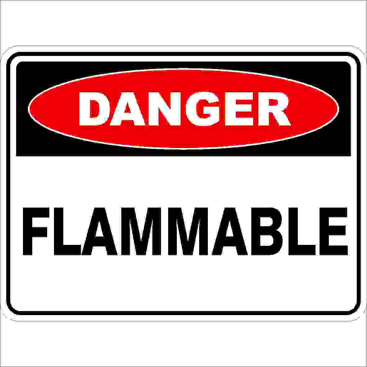 Flammable Danger Signs Metal Tin Sign 8 x 12 inch for Industrial & Commercial