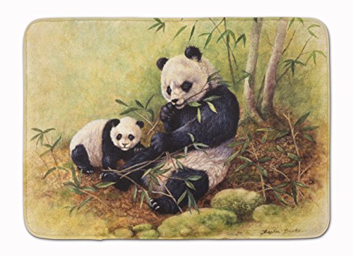 Caroline's Treasures BDBA0111RUG Panda Bears by Daphne Baxter Machine Washable Memory Foam Mat, Bathroom Rug, Non-Slip Bath Mat, Durable Thick Washable Rugs for Kitchen, Bathroom Quick Dry, Decorative