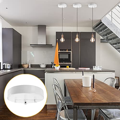Image of Sangle Sopffy Pendant Light Canopy Kit, 4.7 Inches Ceiling Lighting Canopy Kit with All Mounting Hardware Modern Chandelier Ceiling Plate Cover for Pendant Lighting Fixtures, White (White)
