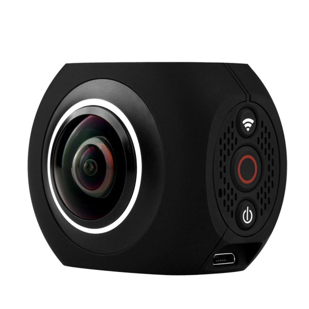 Mihaojianbing 4K Panoramic Camera VR High-Definition Dual-Lens 360 Degree Motion Camera 720 Degree Outdoor Camera Electronic Image Stabilization Function Size 52x42x36mm HD Imaging