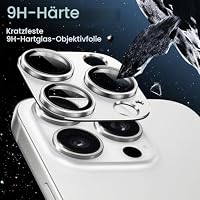 JETech Kameraschutz Schutzfolie für iPhone 16 Pro/16 Pro Max, Silber – Ansicht 4