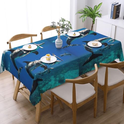 Nappe rectangulaire dauphin lavable pour protéger la table et décorer vos événements