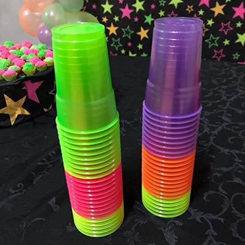 600 Copos Neon Festa Balada Descartável 300 Ml Premium