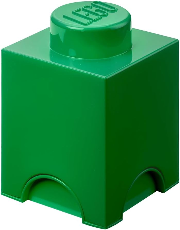 Room Copenhagen Lego Square Box Storage Brick with 1 Stud Storage Box, Green