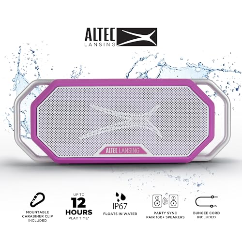 Image of Altec Lansing HydraWAVE Portable Bluetooth Speaker, 12h Playtime, USB-C Quick Charge, True Wireless Pairing, IP67 Waterproof Bluetooth Speaker, Voice Assistant Compatible