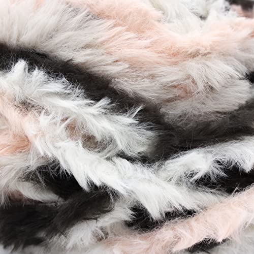 Image of NICEEC Faux Fur Yarn Super Soft, Chunky & Fluffy, Eyelash Yarn for Crochet & Knitting(Total Length 210yds /10.6oz) - Mixed Colors /300g