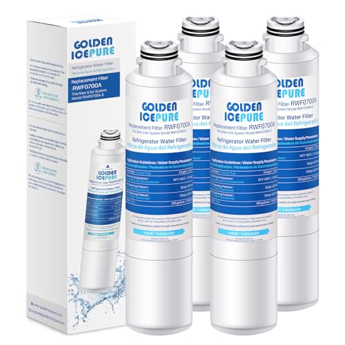 GOLDEN ICEPURE RWF0700A Compatible with Samsung DA29-00020B RF263BEAESR RF28HMEDBSR RF28HFEDTSR RF28HFEDBSR HAF-CIN/EXP 46-9101 4PACK