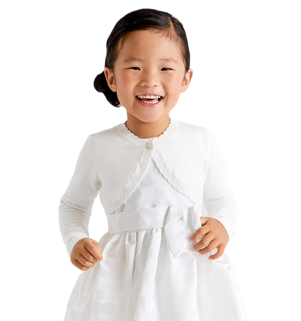 Mayoral Cardigan Coprispalle Bambina, Giacchino in Maglia Elegante con Fiocco, Bolero Cerimonia Autunno Inverno Primavera