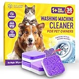 ECO LIVING SOLUTIONS Washing Machine Cleaner Tablets for Pet Owners, 36 Pack, Front&Top Load Washer Deep Cleaning, HE & Septic Tank Safe, Remove Pet Hair, Eliminates Smells, Prevents Dander Build-up