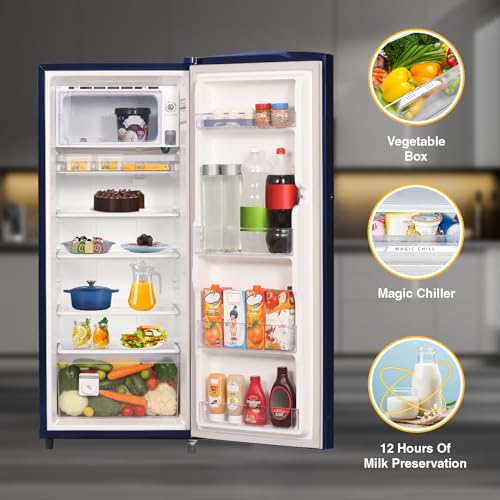 Image of Whirlpool 207 L 5 Star Icemagic Pro Inverter Direct-Cool Single Door Refrigerator (230 IMPRO PRM 5S INV SAPPHIRE ABYSS-Z1, Blue)