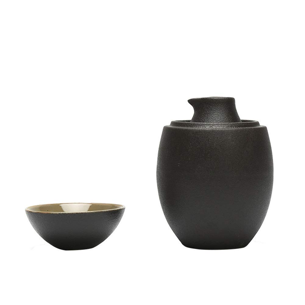 Set di 3 Pezzi per sakè in Stile Tradizionale retrò in Porcellana Artigianale, Set di Bicchieri da Vino per Servizio di sakè Caldo/Freddo, Ideale per sakè