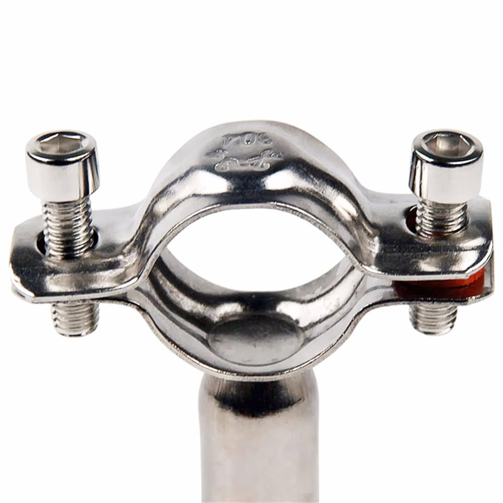 x Edelstahl-Rohrhalterung – 12–89 mm Rohrclip-Unterstützung mit 50/100/150 mm Basisstangen, 38,40 mm L100 mm