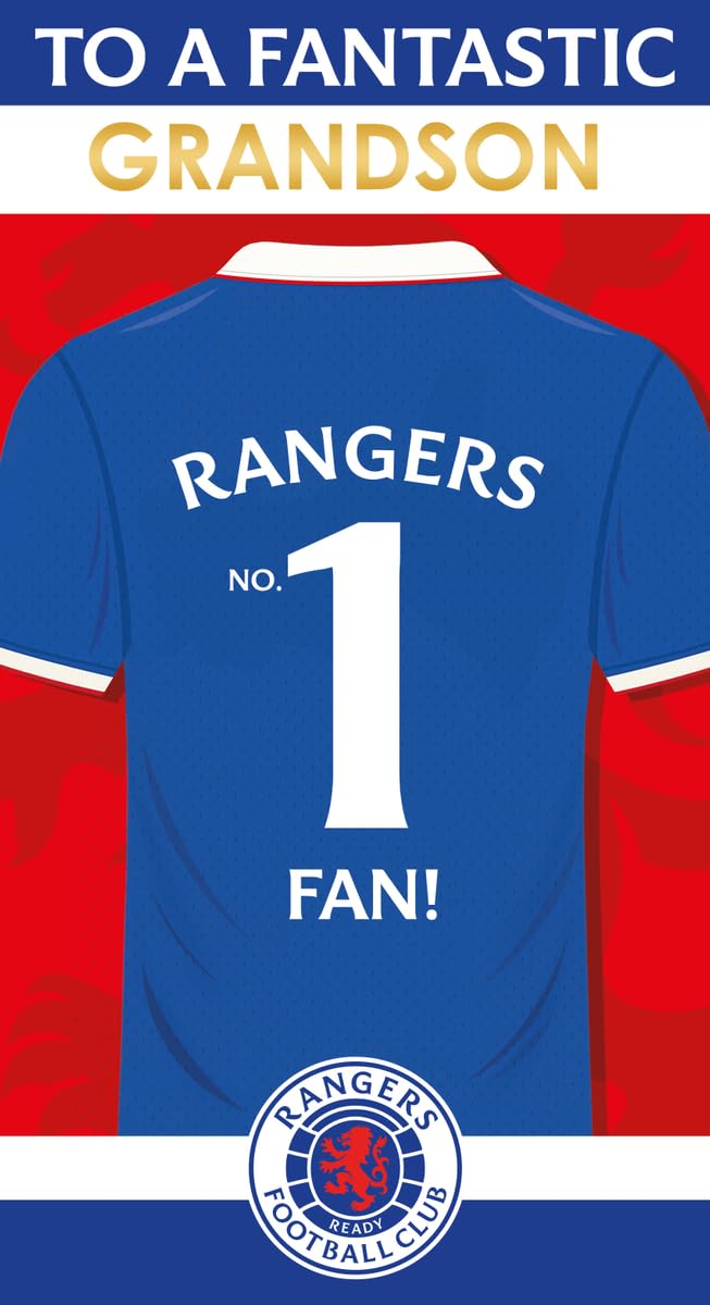 Rangers FC Birthday Card, Personalised Card With Stickers, Glasgow Rangers Football Fan Happy Birthday Card