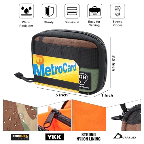 Rough Enough Wallet for Teen Boys Mens Credit Card Holder Tactical Wallets with Neck Lanyard Zipper Coin Pocket Accordion Camo Cordura4