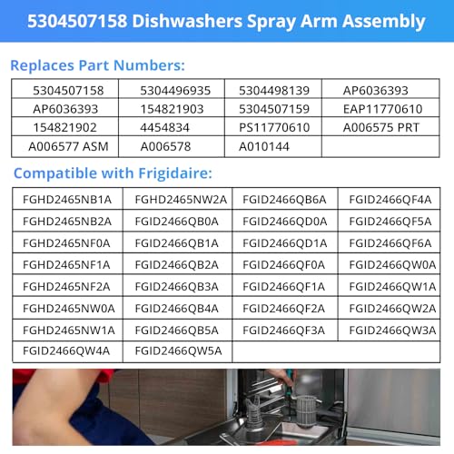Image of 5304507158 Dishwashers Spray Arm Assembly Fit for Frigidaire Dishwashers