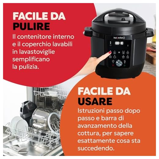 Instant Pot Plus – Multicooker 9 in 1 da 5,7L in acciaio inossidabile spazzolato, cuoce a pressione, cottura lenta, cuociriso, rosola, prepara yogurt, scalda, cuoce a vapore, sous vide, sterilizza