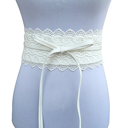 Womens Lace Waist Belt Boho Band Bowknot Wrap Waistband Cinch ()2