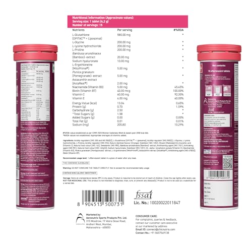 Image of Chicnutrix Glow Advanced 580mg L-Glutathione for Faster Skin Glow & Anti-Pigmentation with 14 Bioactives - 30 tablets, Orange Flavor