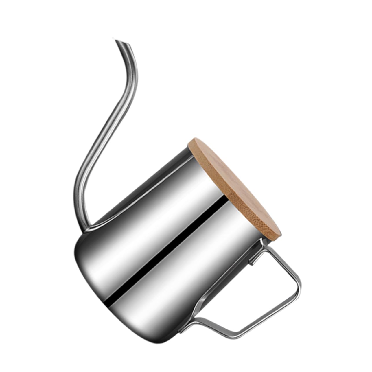 Garneck Coffee Pot Gooseneck Coffee Kettle Cafeteras Expresso Narrow Spout Pot Espresso Shots Stovetop Espresso Mini Teapot Gooseneck Pot Water Kettle Hand Drip Coffee Kettle Silver Wooden