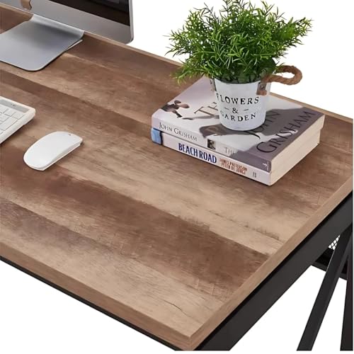 Image of TEKAVO Perforted Computer Table for Home & Office | Front mesh Design | Work & Study Table for Home | Brown Wood & Metal | 100 x 60 x 75 CM | DIY Assembly