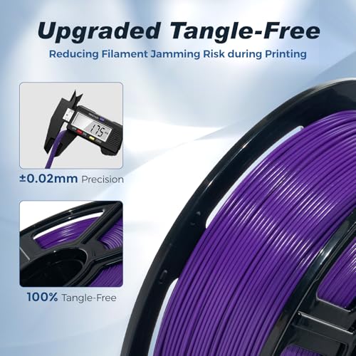 Image of FLASHFORGE Rapid PLA Filament 1.75mm Purple, 500mm /s High Speed Printing, 3D Printer Filament 1kg Spool, Dimensional Accuracy + /- 0.02mm, Enjoy Exceptional Print Quality